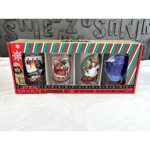Disney Star Wars 16 oz Christmas glasswear set of 4